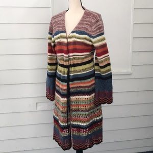 Relais Knitware Sweaters - Relais Long Cardigan Sweater Multicolor Boho L Relais Knitware Sweaters - Relais Long Cardigan Sweater Multicolor Boho L